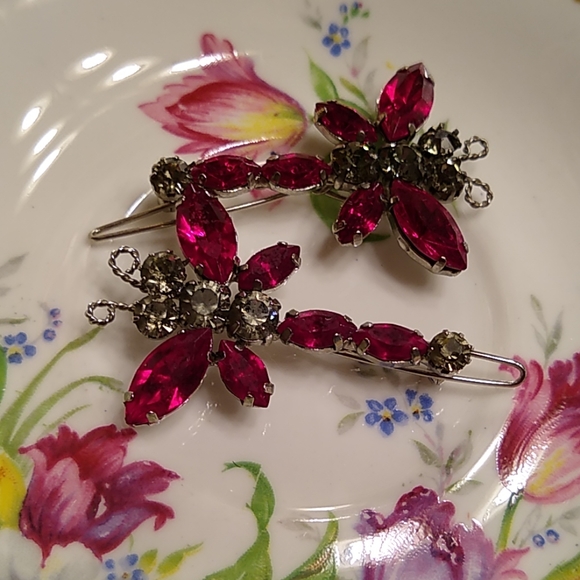 💕 🥰 rhinestone dragonfly hair clips - Picture 2 of 7